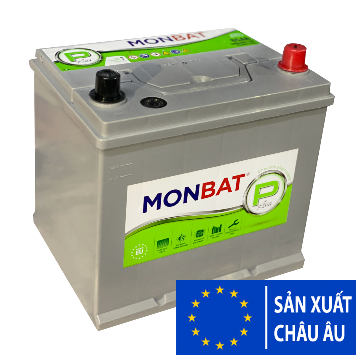BÌNH ẮC QUY MONBAT PREMIUM 75D23L 12V 65AH - NHẬP KHẨU CHÂU ÂU